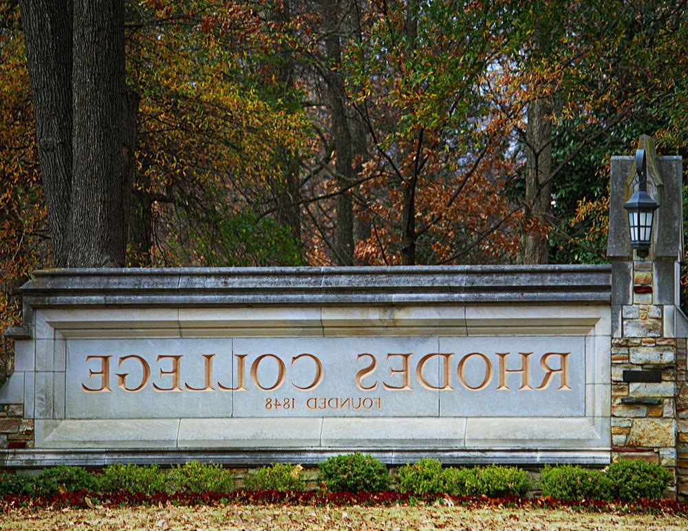 Rhodes College Sign
